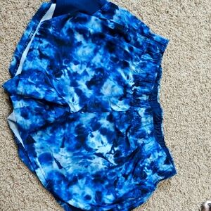 Blue Tie-Dye Athletic Shorts
